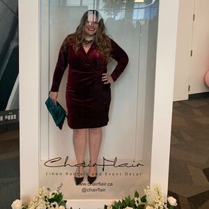 Burgundy Crushed Velvet Laura Dress